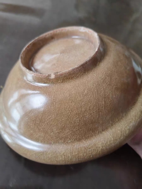 古玩陶瓷黃龍泉折沿洗真品鑒賞圖