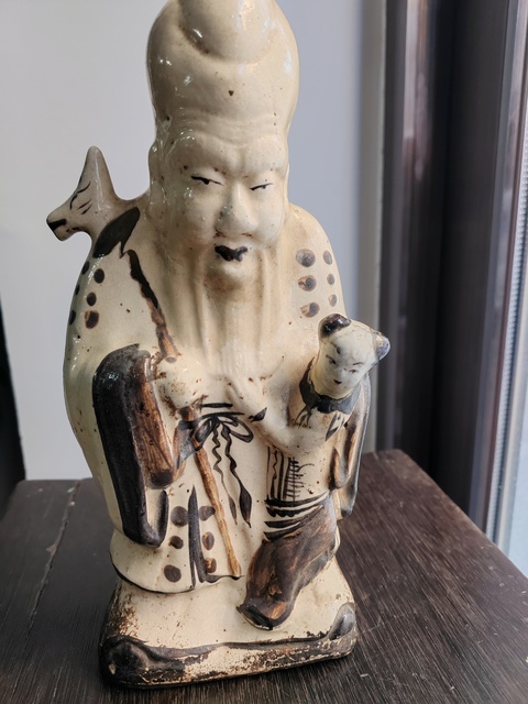 古玩陶瓷清代磁州窯壽星拍賣，當(dāng)前價(jià)格2666元