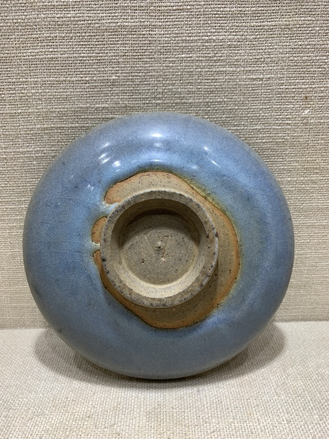 古玩陶瓷鈞窯天藍釉淺盤真品鑒賞圖