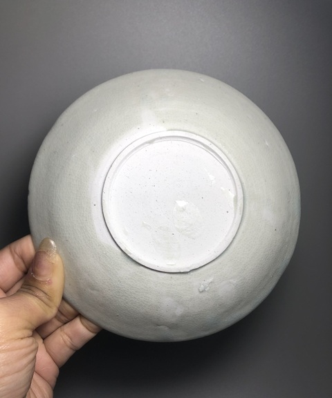 古玩陶瓷（館藏精品南宋）青白釉刻回文花草魚洗盤拍賣，當前價格6888元