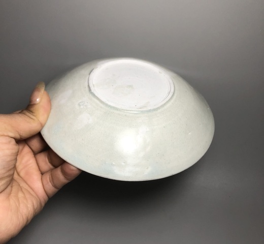 古玩陶瓷（館藏精品南宋）青白釉刻回文花草魚洗盤拍賣，當前價格6888元