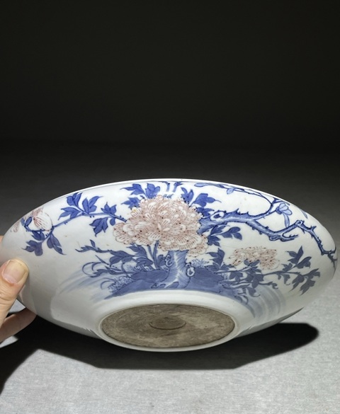 古玩陶瓷乾隆青花釉里紅筆洗真品鑒賞圖