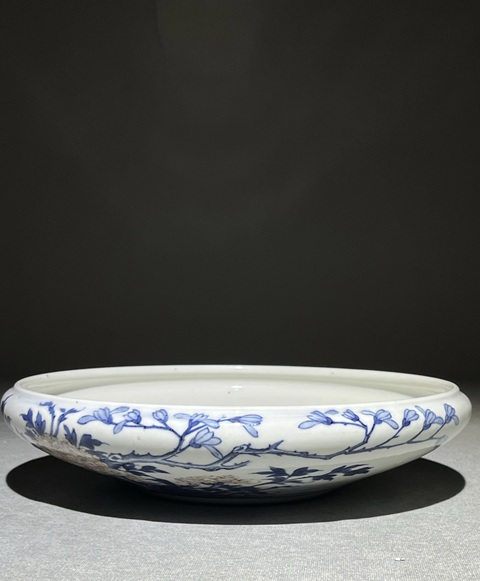 古玩陶瓷乾隆青花釉里紅筆洗真品鑒賞圖