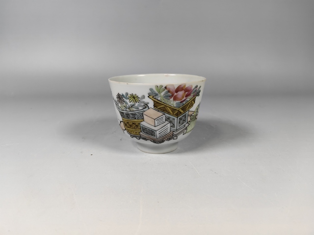 古玩陶瓷民國博古花卉詩文茶園真品鑒賞圖