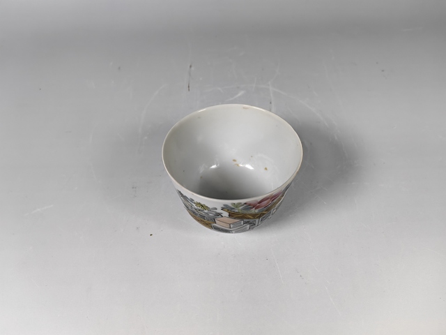 古玩陶瓷民國博古花卉詩文茶園真品鑒賞圖