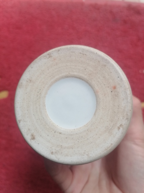 古玩陶瓷粉彩山水閣樓筆筒真品鑒賞圖