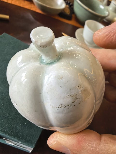 古玩陶瓷湖田窯青白釉蓋盒真品鑒賞圖