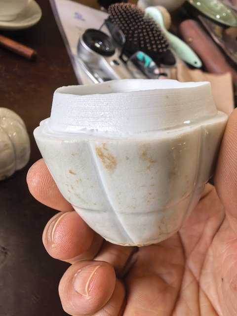 古玩陶瓷湖田窯青白釉蓋盒真品鑒賞圖