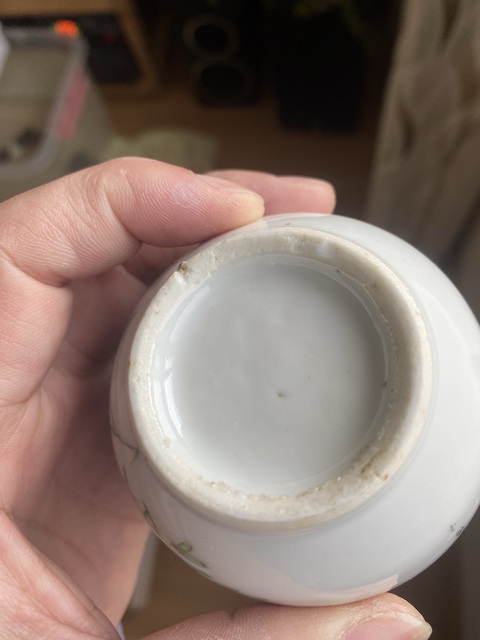 古玩陶瓷民國(guó)粉彩花卉水盂真品鑒賞圖