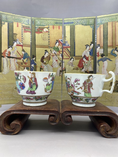 古玩陶瓷清道光 粉彩無雙譜人物杯拍賣，當前價格8888元