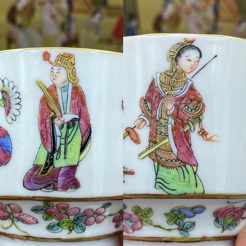 古玩陶瓷清道光 粉彩無雙譜人物杯拍賣，當前價格8888元