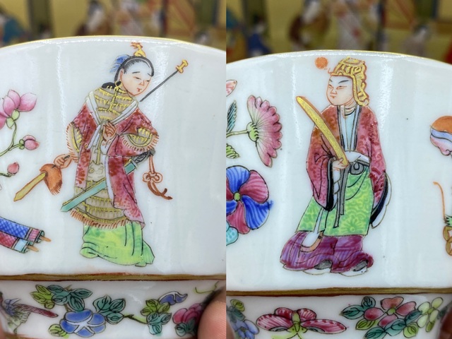 古玩陶瓷清道光 粉彩無雙譜人物杯拍賣，當前價格8888元