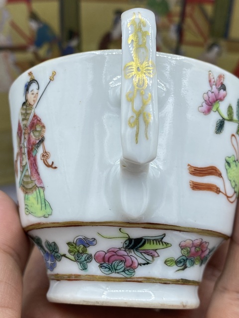 古玩陶瓷清道光 粉彩無雙譜人物杯拍賣，當前價格8888元