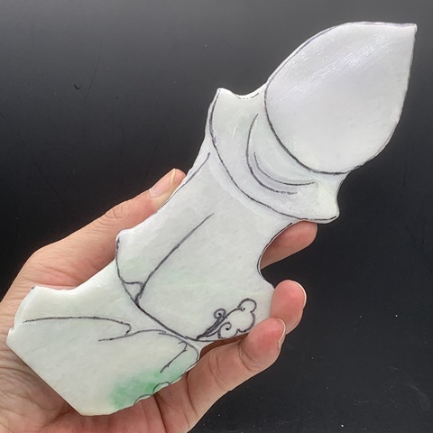 古玩玉器天然翡翠“觀音”擺件真品鑒賞圖