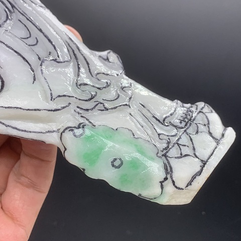 古玩玉器天然翡翠“觀音”擺件真品鑒賞圖