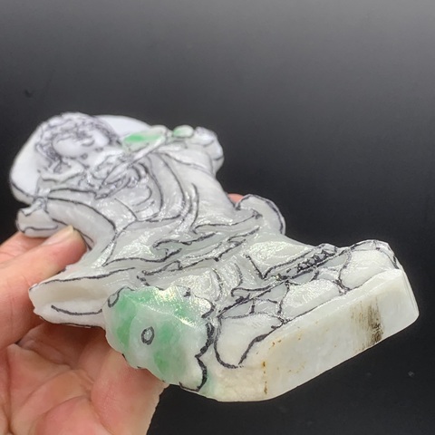 古玩玉器天然翡翠“觀音”擺件真品鑒賞圖
