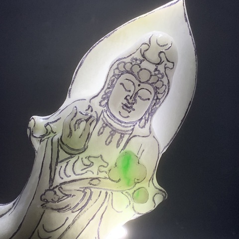 古玩玉器天然翡翠“觀音”擺件真品鑒賞圖