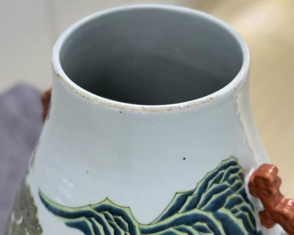 古玩陶瓷粉彩百鹿尊真品鑒賞圖