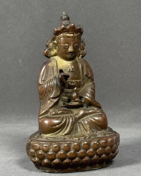 古玩銅器銅觀音菩薩像真品鑒賞圖
