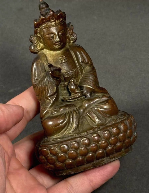 古玩銅器銅觀音菩薩像真品鑒賞圖