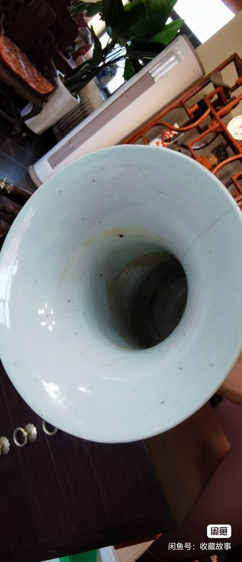 古玩陶瓷晚清淺降彩花觚真品鑒賞圖