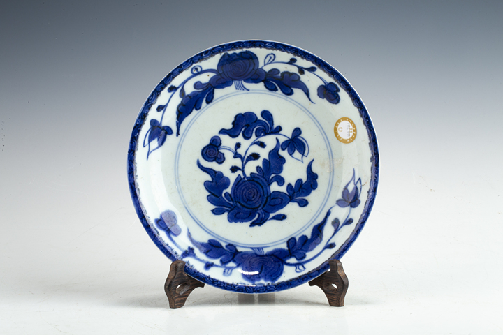 古玩陶瓷清早·青花花卉紋盤拍賣，當前價格338元
