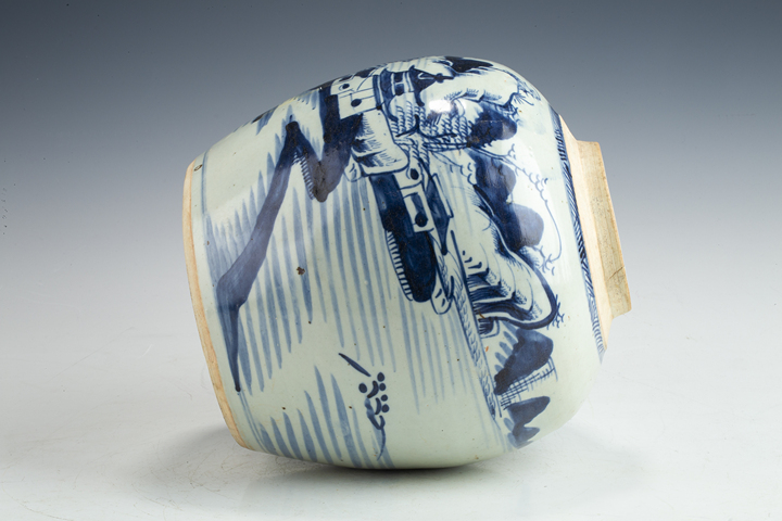 古玩陶瓷清早·青花山水人物紋罐真品鑒賞圖