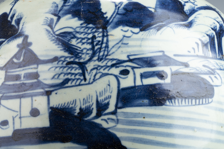 古玩陶瓷清早·青花山水人物紋罐真品鑒賞圖