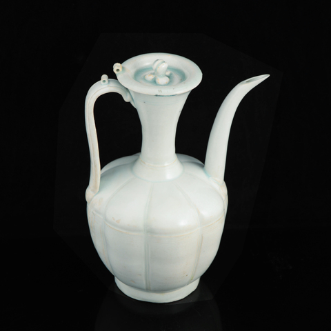 古玩陶瓷湖田窯影青瓜棱執壺真品鑒賞圖