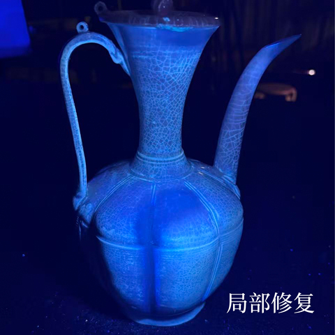 古玩陶瓷湖田窯影青瓜棱執壺真品鑒賞圖