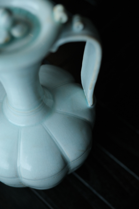 古玩陶瓷湖田窯影青瓜棱執壺真品鑒賞圖