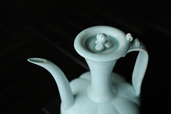 古玩陶瓷湖田窯影青瓜棱執壺真品鑒賞圖