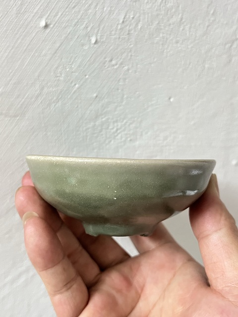 古玩陶瓷龍泉青釉束口杯真品鑒賞圖