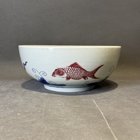 古玩陶瓷青花釉里紅碗真品鑒賞圖