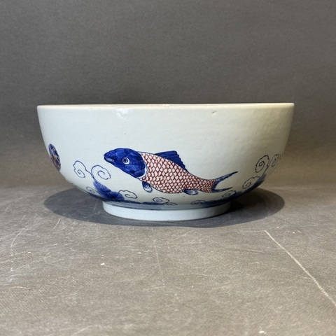 古玩陶瓷青花釉里紅碗真品鑒賞圖