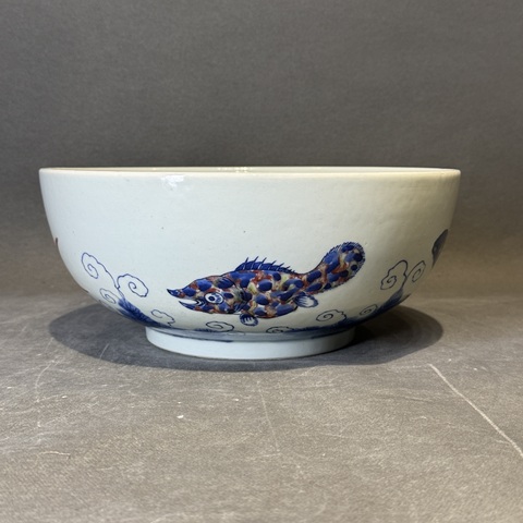 古玩陶瓷青花釉里紅碗真品鑒賞圖