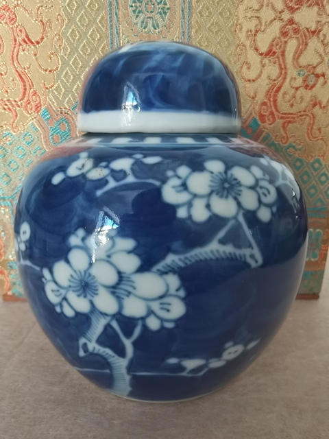 古玩陶瓷晚清青花冰梅罐真品鑒賞圖