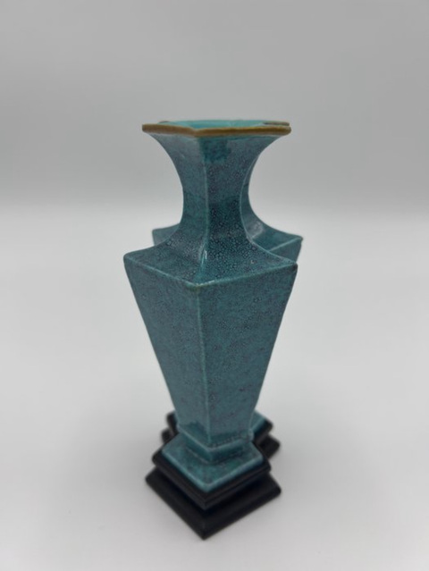 古玩陶瓷民國 爐鈞釉雙聯瓶真品鑒賞圖