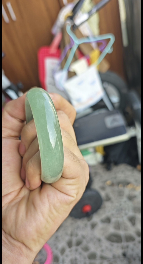 古玩玉器天然翡翠手鐲真品鑒賞圖