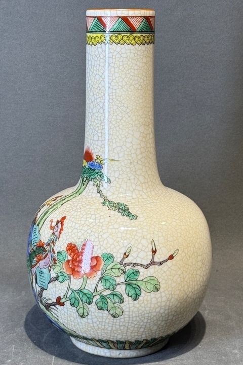 古玩陶瓷哥釉五彩天球瓶真品鑒賞圖