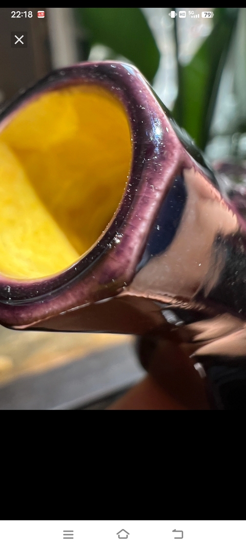 古玩陶瓷茄皮紫釉八方葫蘆瓶真品鑒賞圖