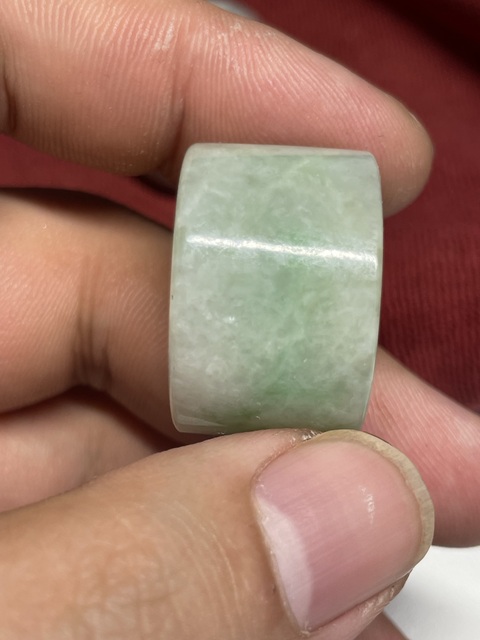 古玩玉器天然翡翠扳指真品鑒賞圖