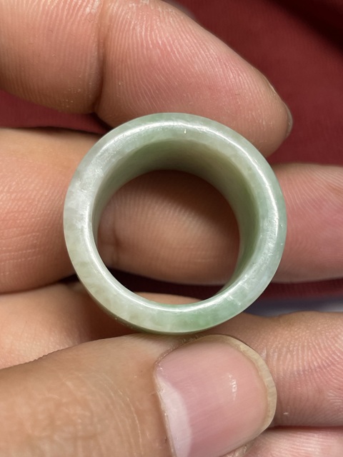 古玩玉器天然翡翠扳指真品鑒賞圖