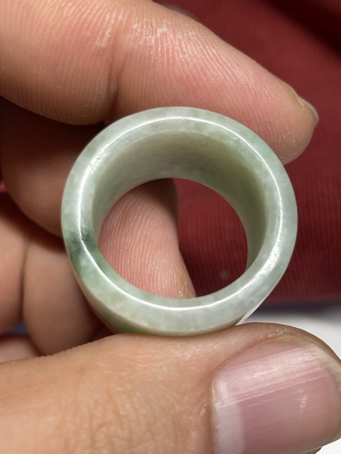 古玩玉器天然翡翠扳指真品鑒賞圖