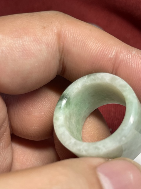 古玩玉器天然翡翠扳指真品鑒賞圖