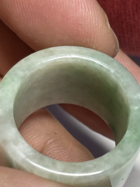 古玩玉器天然翡翠扳指真品鑒賞圖