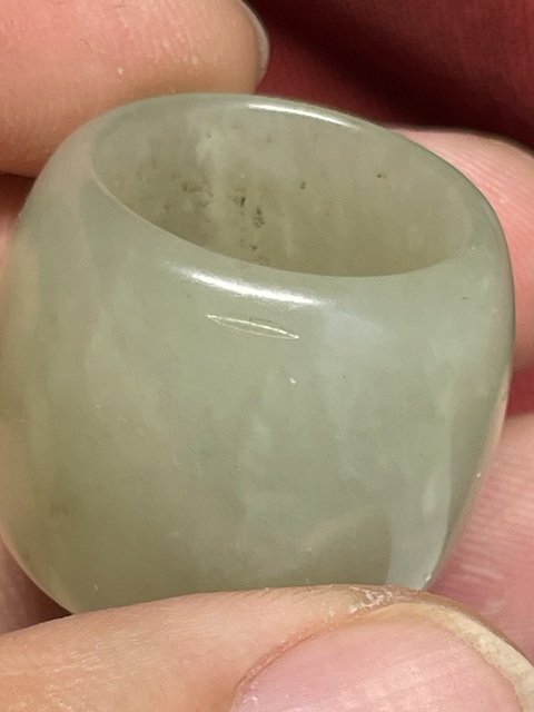 古玩玉器和田玉雕“素紋扳指”真品鑒賞圖