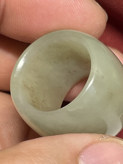 古玩玉器和田玉雕“素紋扳指”真品鑒賞圖