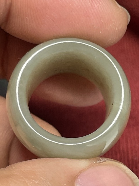 古玩玉器和田玉雕“素紋扳指”真品鑒賞圖