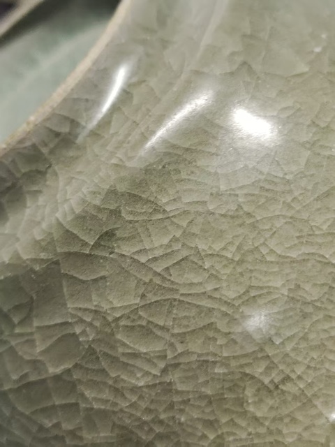 古玩陶瓷南宋冰片紋翠青釉龍泉青瓷洗拍賣，當(dāng)前價格3600元